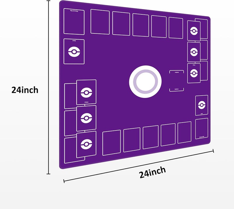 Extalas Playmat for Trading Card Game – 2-Player Trainer Mat with Damage Counters and Professional Storage Bag (Purple, Large) - Image 2